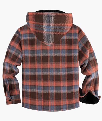 Image of SCODI Men's Flannel Jacket Sherpa Lined Plaid Fleece Hoodies Zip Up Coat