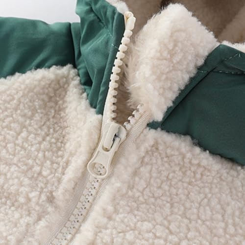 LittleSpring Boys Sherpa Jacket with Hood Full Zip Colorblock Hoodies4