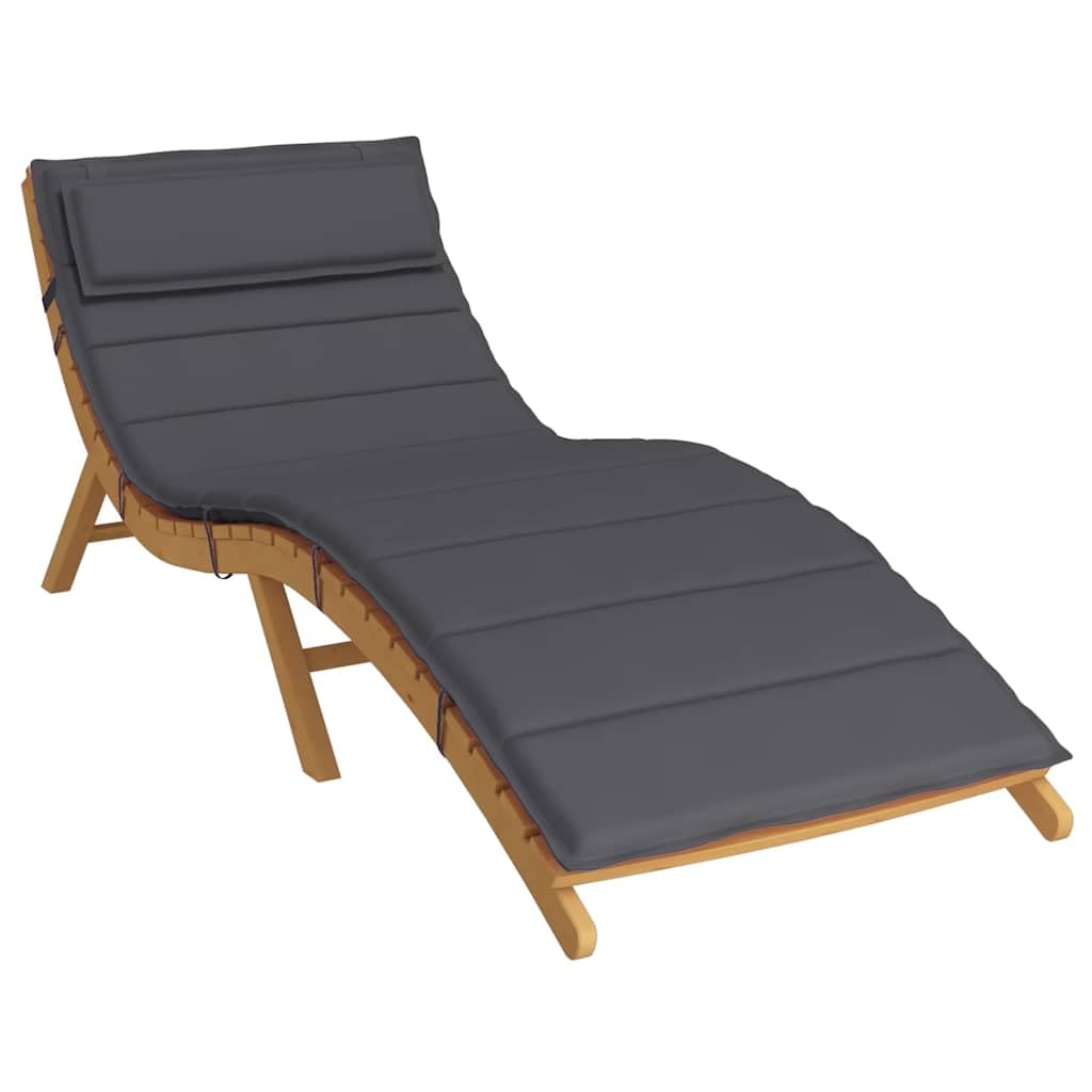 Nakładka na leżak, antracytowa tkanina Oxford, 180 x 60 x 4 cm, z antypoślizgowymi taśmami, wodoodporna, ergonomicznie wyściełana, do ogrodu, na balkon, taras, komfort wewnątrz i na zewnątrz