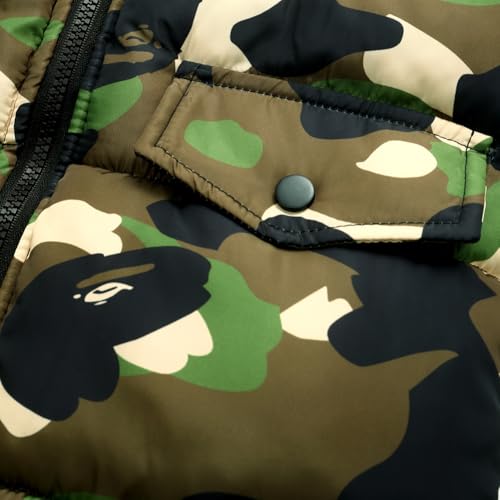 Boys Winter Outerwear Hooded Coat Lightweight Warm Cotton Jacket with Fur Trimmed Hood, Boys Camo Jacket 2-9Y4