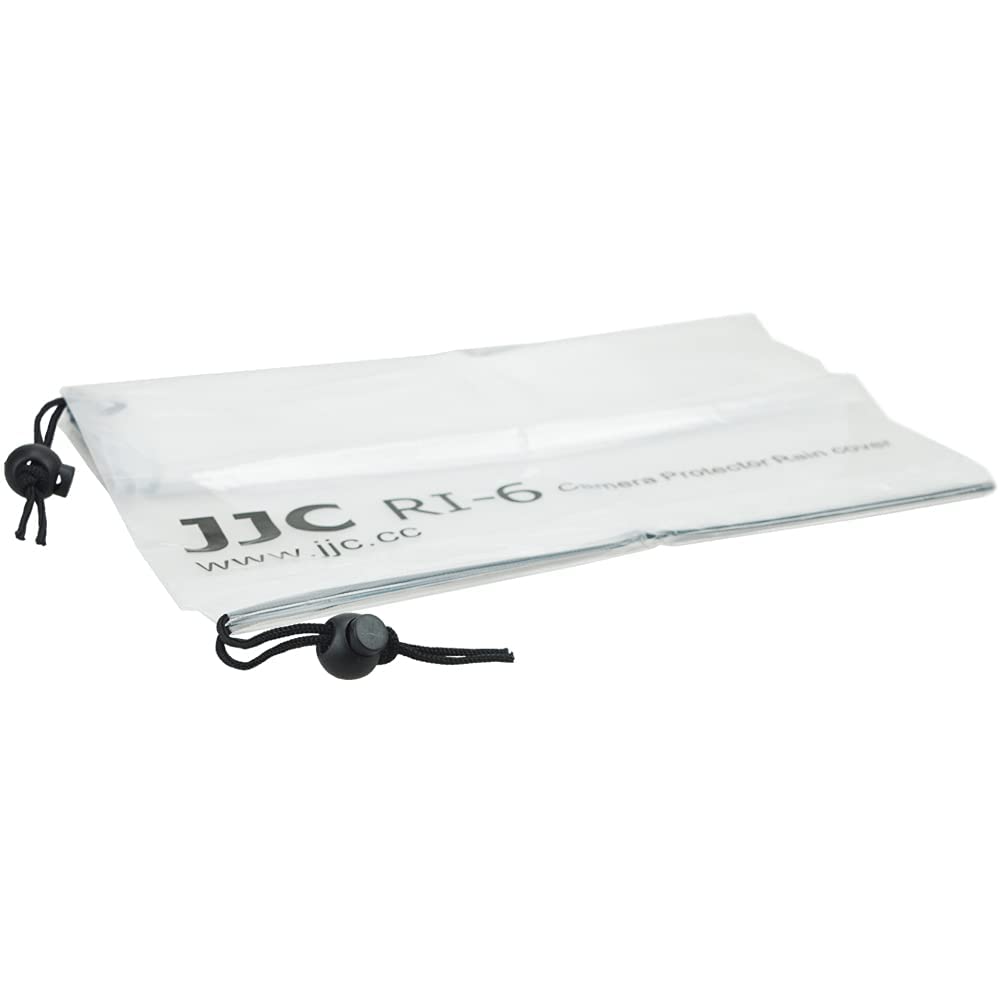 JJC Housse de Pluie étanche pour Appareil Photo Canon Nikon Sony DSLR avec Objectif jusqu'à 18" de Long 7" de Large, Protecteur de Manteau de Pluie pour Flash Externe de Chaussure Chaude (2 pièces)