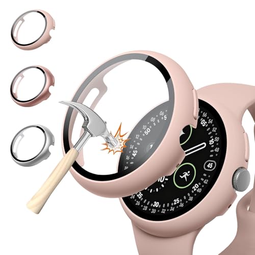 SOLOLUP 3�p�b�N PC�P�[�X Google Pixel Watch 4 �X�N���[���v���e�N�^�[ 41mm �����Y ���f�B�[�X �I�[�����E���h �n�[�h PC �ی� HD�����K���X�t�F�C�X�o���p�[�J�o�[ Google Watch 4�P�[�X(2025) 