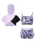 Photo Gallery mufeng tuta da ginnastica artistica bambina felpe con cappuccio sweatshirt + canottiera reggiseno mimetico + pantaloncini completo sportivo yoga corsa tennis viola 11-12 anni Photo Gallery mufeng tuta da ginnastica artistica bambina felpe con cappuccio sweatshirt + canottiera reggiseno mimetico + pantaloncini completo sportivo yoga corsa tennis viola 11-12 anni