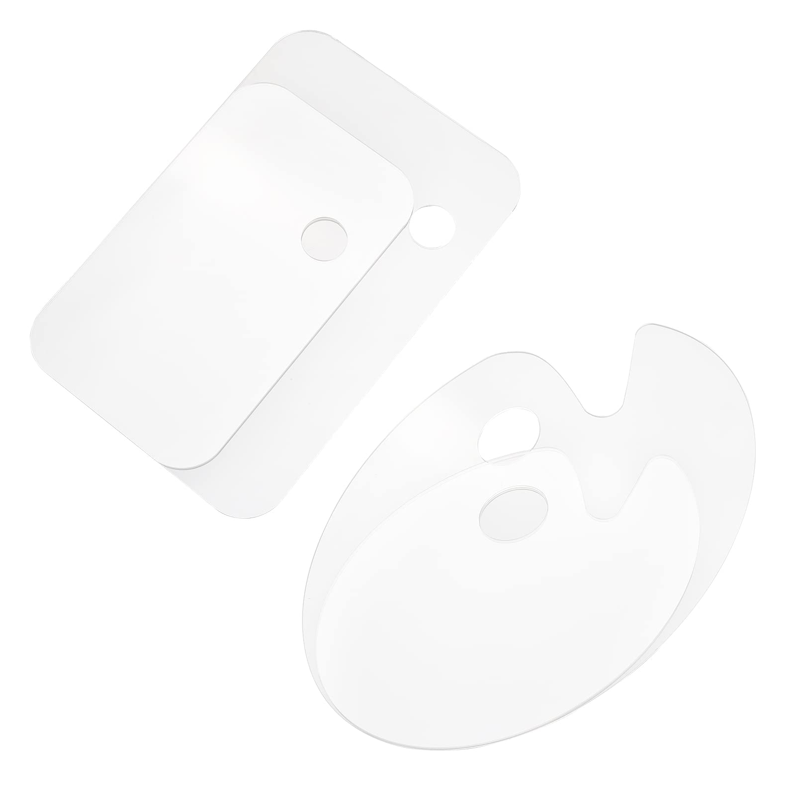 Eacam 4PCS Acrylic Paint Palette - Paint Palette Oval Rectangle Shape Transparent Non-Stick Oil Paint Mixing Tray,Comfortable to Hold,Easy to Clean, Paint Palette for DIY Art Painting Painter