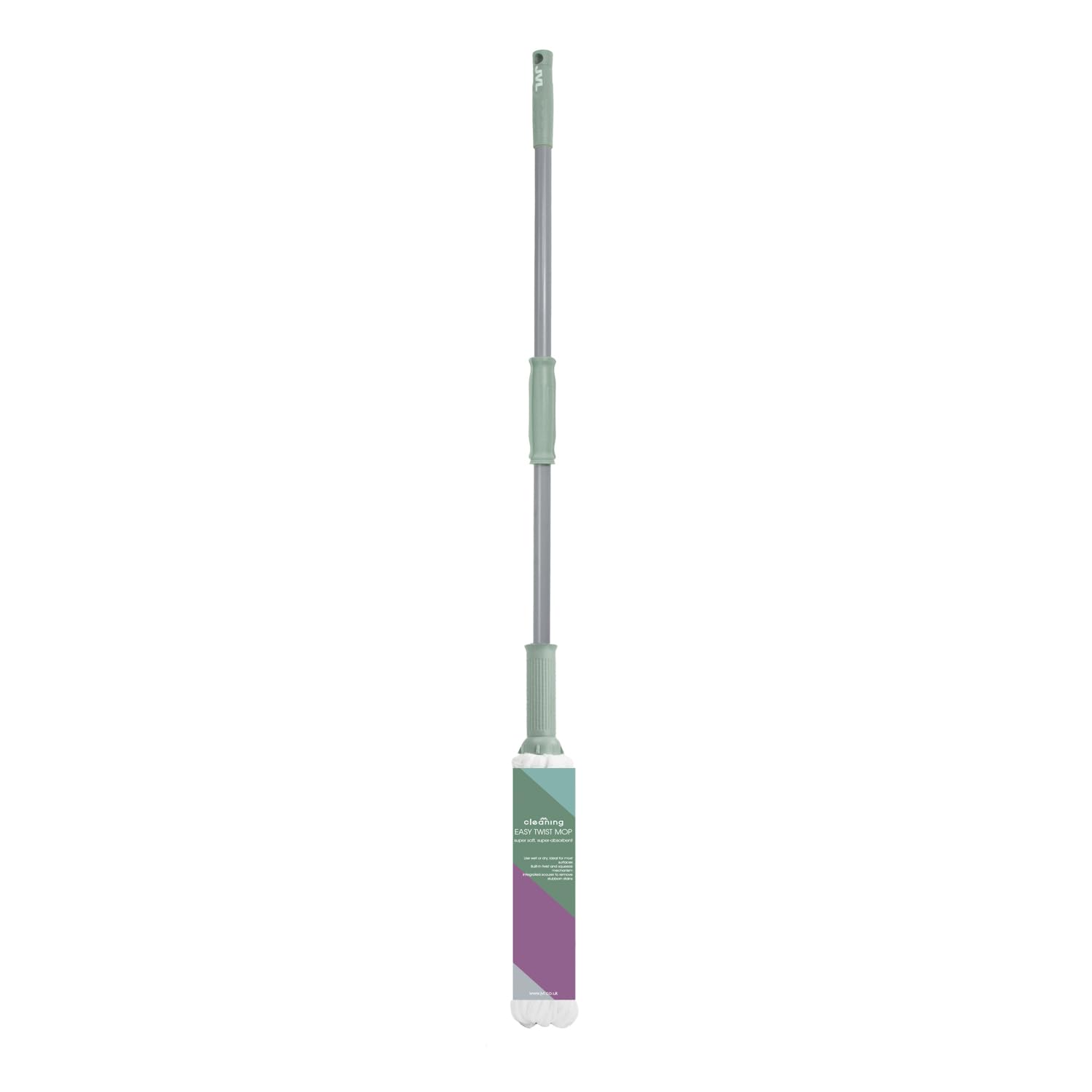 JVL Easy Twist Spin Mop with Wringer Handle – Grey Microfibre Floor Mop