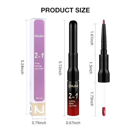 Image of evpct 1Pcs Bright Fire Ruby Red Matte Lip Liner & Liquid Lipstick Stain,13#
