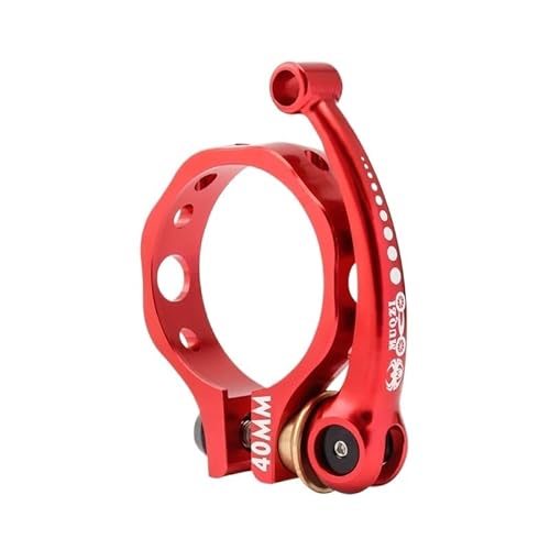wangfq Sattelklemme Fahrrad-Sattelstützenklemme, 40 mm, 41 mm, Sattelstützenklemme, ultraleichte Aluminiumlegierung, Schnellspanner-Sattelklemme Sattelklemme (Color : 40MM Red)