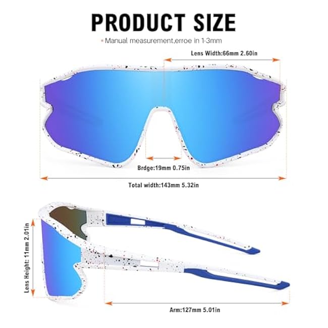 MARIDA Kids Sunglasses Youth Baseball Sun Glasses, UV400 Protection Sports Cycling Glasses for Youth Boys Girls 10-16