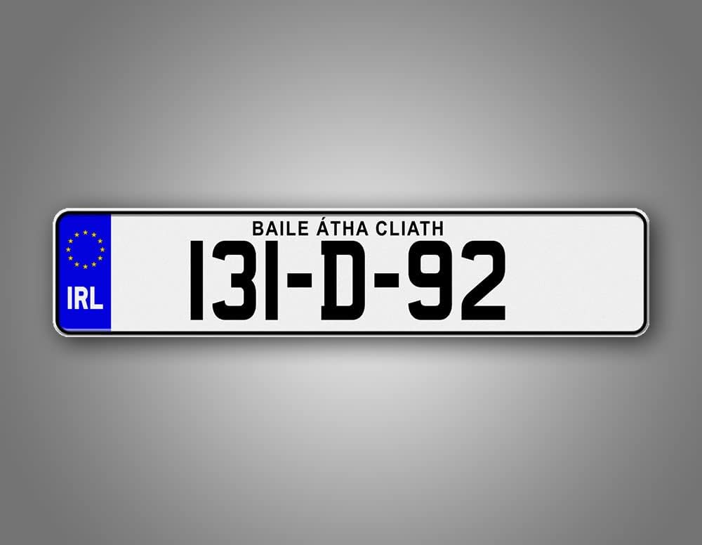 SignsAndTagsOnline Custom Text Irish License Plate, Novelty Irish Auto Tag, Personalized, Ireland, NOT Embossed Aluminum European License Plate Made in USA