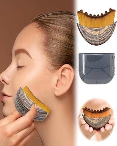 Image of Lymphatic Contour Face Brush, Lymphatic Drainage Massager with Protective Cover, Facial Contouring Tool for Jawline and Cheek Definition, Gentle Skin Care Accessory.