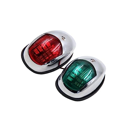 Mikikit 2Pcs LED Navigation Lights for Boats Lights High Visibility Bow Lights for Pontoon Fishing Boats Durable Efficient Signal Lamps