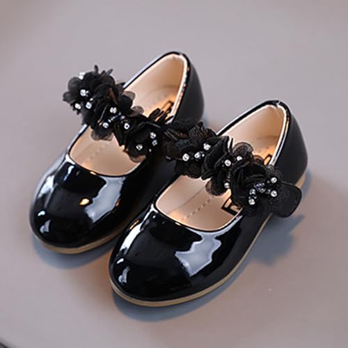 Unifizz Toddler Girls Dress Shoes Little Girls Mary Janes Flower Beaded Ballerina Flats4