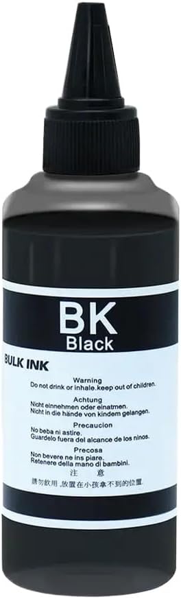 Compatible with Printer Supplies Dye Ink Bottle 70ml for Inkjet Printer CISS Cartridge Universal Refill Ink Kit(1pcs Black)
