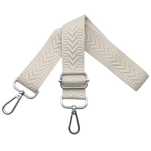 Taschengurte zum Wechseln Verstellbarer Schultergurt für Taschen Breit 3.8 cm Schulterriemen mit Silber Karabiner Gurt für Damen Handtasche Crossbody Beige U10