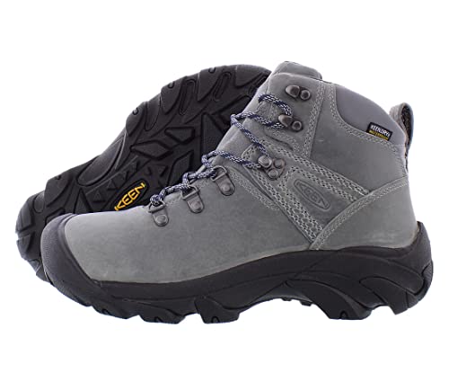KEEN Men’s Pyrenees Mid Height Waterproof Leather Hiking Boot, Drizzle/Black Iris, 14 D (Medium) US
