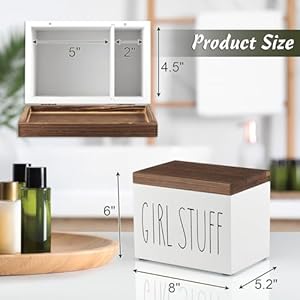 DRASTAR Tampon Holder for Bathroom, Feminine Product Organizer, Pad Organize Case with hinged lid, Shark Week Tampon Storage, Lady Stuff Box for Bathroom Accessories DRASTAR Tampon Holder for Bathroom Feminine Product Organizer Pad Organize Case with hinged lid Shark Week Tampon Storage Lady Stuff Box for Bathroom Accessories