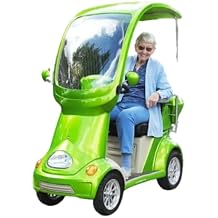 Power-Buggy Dx Green Electric Golf Scooter | 4 Wheels with Canopy | Four Wheels Power-Buggy Scooter | 15 Mph Max. Speed | 500 Lbs Weight Capacity