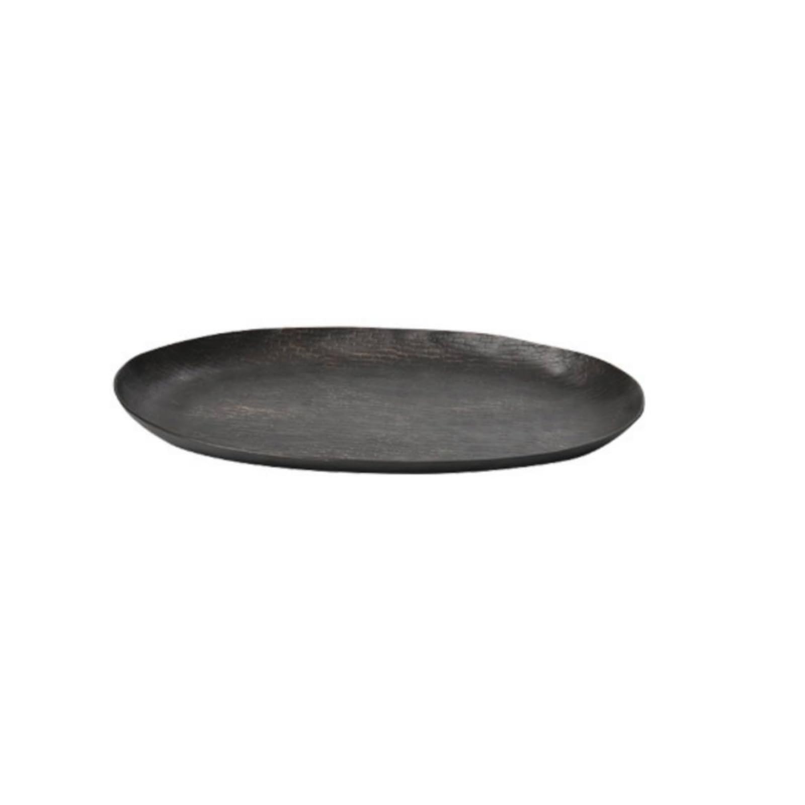 Amagogo Vassoio Decorativo in Metallo Vassoio Portagioie Piatto Centro Tavola Vassoio Portaoggetti Ciotola Ornamentale in Alluminio Solido Finitura Raffinata, Nero, 33.5 19 2.5cm
