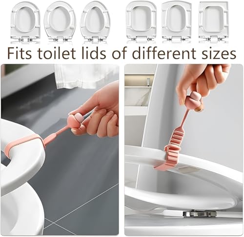 Image of 2Pcs Toilet Seat Lifter For Bathroom Accessories | Toilet Seat Cover Sport Lifter Clip | Silicone Toilet Seat Cover Lifter | Self-Adhesive Toilet Seat Holder (Multicolor)