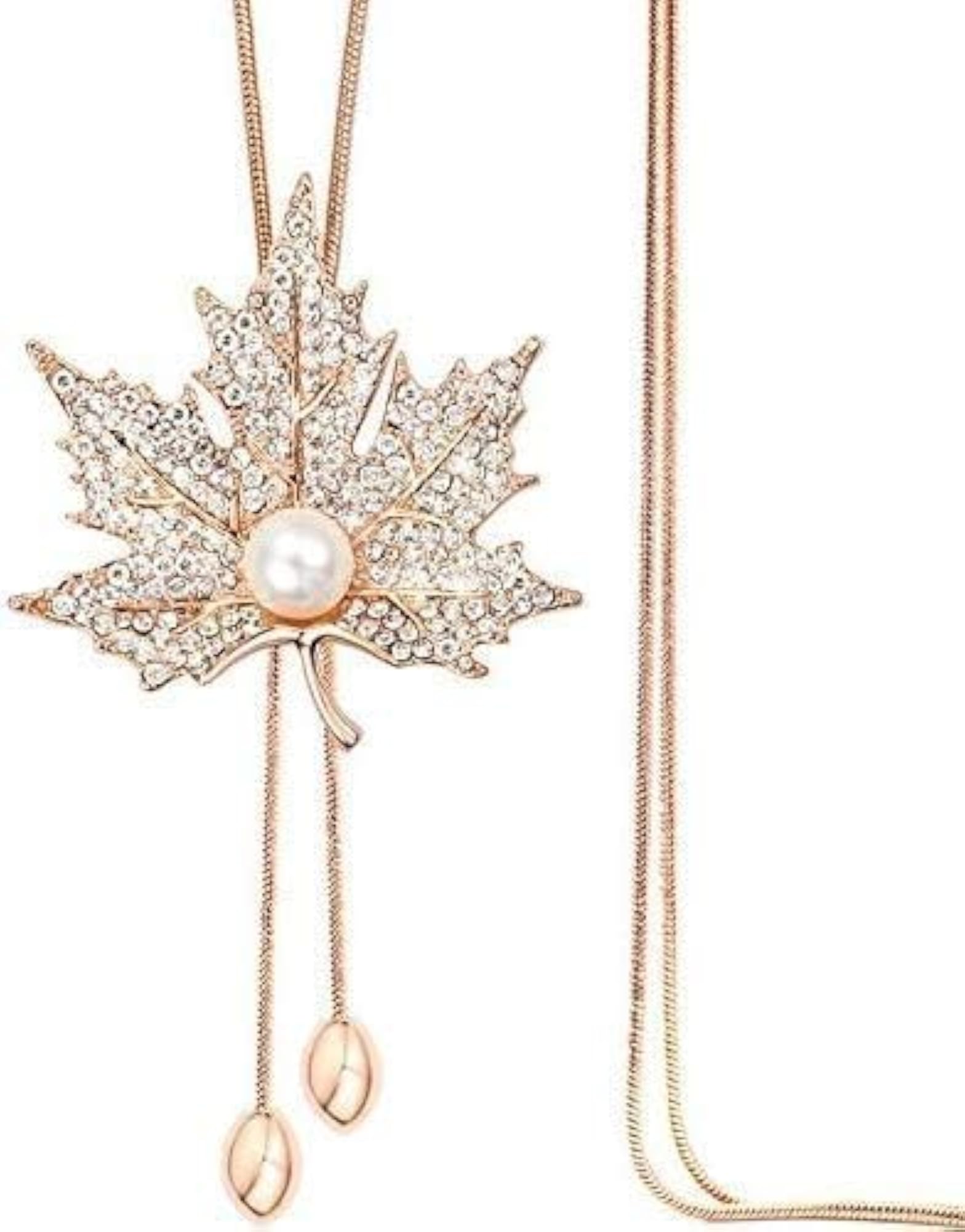 Stylish Crystal Flower Long Chain Pendant for Women