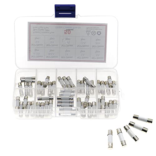 Fuse 50pcs/Box 10 Kinds Fast Ceramic Fuses Kit 250V 5mm x 20mm 0.25A .5A 1A 2A 3A 8A 10A 15A 20 AMP Tube Assortment miniatura 5