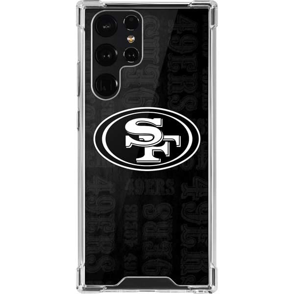 Skinit Clear Phone Case Compatible with Galaxy S22 Ultra - Officially Licensed NFL San Franciso 49ers Black & White Design