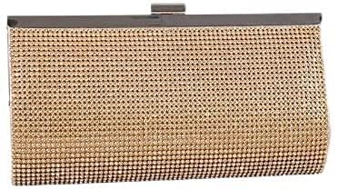 RajoNN Damen-Abendhandtaschen, Damen-Clutch, Strass-Tasche, Party-Kettentasche (Gold)