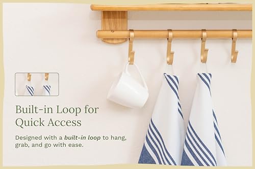 Image of Blue Dish Towels - 100% Cotton Blue Kitchen Towels - Super Absorbent, Lint-Free, Large 30 inchx20 inch, 6 Pack, Indigo White Stripes Dish Cloths with Hanging Loop - Durable and Washable Tea Towels (6 Pack)