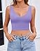 Avidlove Women Crop Top Plunge Deep V Neck Backless Sexy Summer Going Out Tank Tops (Lilac XL)