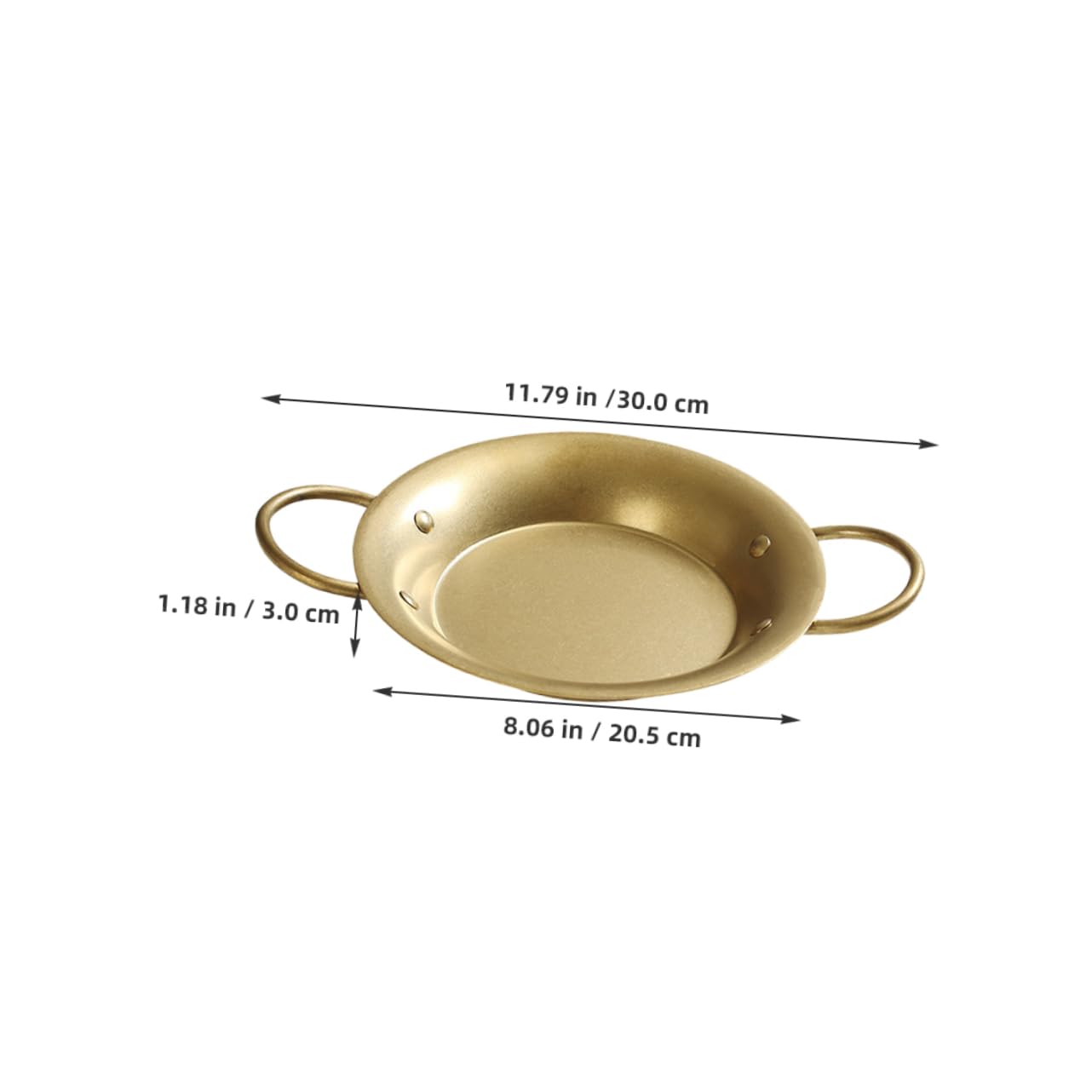 ULTECHNOVO Padella Spagnola in Acciaio Inox Oro, Fondo Piatto