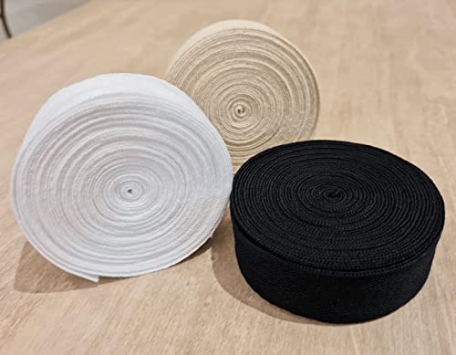 1 Inch X 5 Yards Natural Cotton Twill Tape Herringbone Soft Fabric Webbing Strap Ribbon, Bias Binding Tape For Sewing Binding Gift Wrapping Diy Cloth Bag Holders Blanket Edge Sewing Supplies (Beige) #TOP2