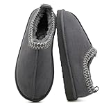 SMajong Women's Fuzzy Slippers Cozy Memory Foam House Shoes Winter Warm Loafer Slippers Indoor,Grey 8.5 US