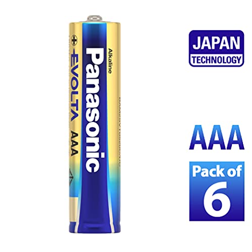 Image of Panasonic Evolta Premium AAA Alkaline Batteries - 6-Pack, Long-Lasting Power, Mercury-Free, Anti-Leak Seal - 10-Year Protection