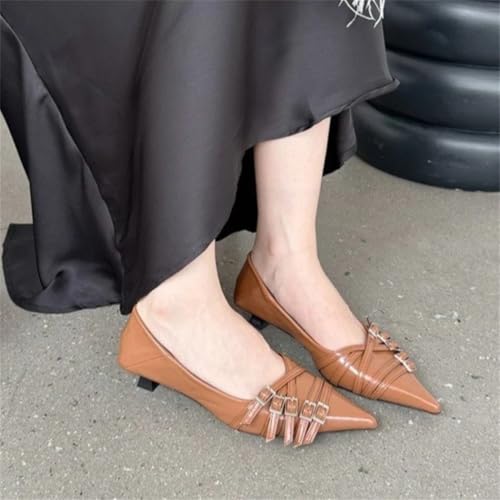 YTR6TW Women's Pointed Toe Flats Shoes Spring Slip On Ballet Pumps2