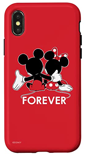 Coque iPhone X/XS Disney Mickey et Minnie Mouse Forever rouge rigide