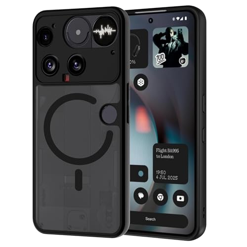AOMYKE für Nothing Phone (3) Hülle Magnetisch [Kompatibel mit MagSafe] Handyhülle für Nothing Phone 3 Transluzente Matte Anti-Fingerabdruck Kratzfeste PC Rückseite + TPU Bumper Schwarz