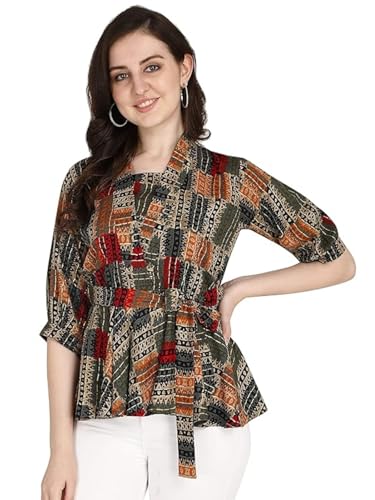 Image of OM SAI LATEST CREATION Women Solid Western Top with Half Sleeves for Office Wear, Casual Wear, Top for Women.
