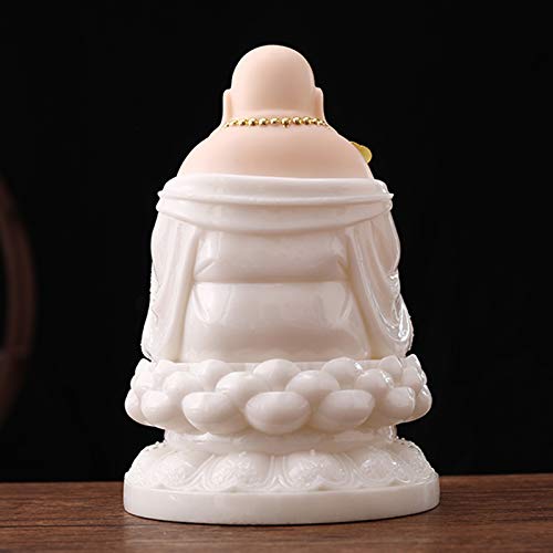 WXKAGF Ozdoby Feng Shui Jadeitowy posąg Buddy Dom Salon Szczęśliwa dekoracja Prezent Feng Shui Realistyczny Śmiejący się Budda Duży brzuch Budda Atrakcyjny i spokojny Posąg Buddy Posąg Feng Shui