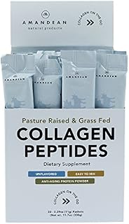 Collagen Peptides Powder Packets | 30 Individual Stick Packs | Grass-Fed Hydrolyzed Collagen