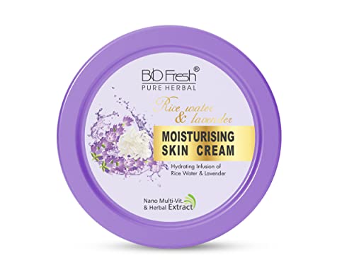 Image of BIOFRESH HERBALS Body Cream - Rice Water & Lavender Deep Intense Moisturizing Cream Non-Greasy with 24-Hour Hydrating for Soft Dry Skin (800ml, Pack of 1)