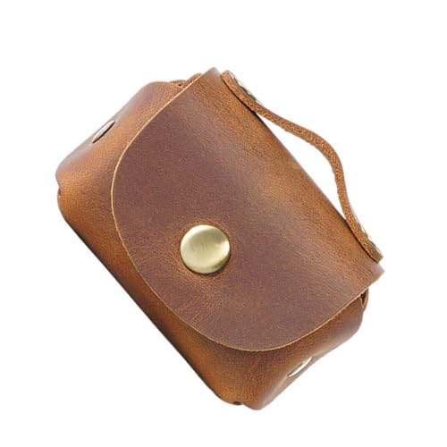 Key Case Flipside for Men Key Storage Case Key Storage Pouch Change Holder Business Card Holder Wallet Zippered Storage Bags Key Holder Case Keychain Brown