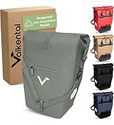 Valkental - 2in1 Fahrradtasche aus recyceltem Plastik - 100% Wasserdicht - Viele praktische Fäche...