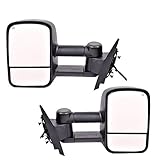 DEDC Towing Mirrors Silverado Side View Mirrors Power Heated with Manual Folding Extending for 07-14 Chevy Silverado GMC Sierra 1 Pair