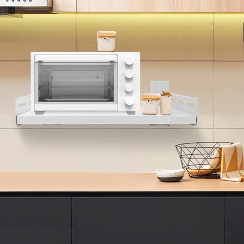 Estante para microondas ahorra espacio mueble de cocina de pared sin taladrar 3