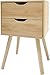 ZEMO Mesilla de Noche de Madera con cajón 40 x 30 x H 60 cm - Mesa de Centro con cajón de Almacenamiento - Mesa Auxiliar para Dormitorio, Sala de Estar (2 CAJONES)