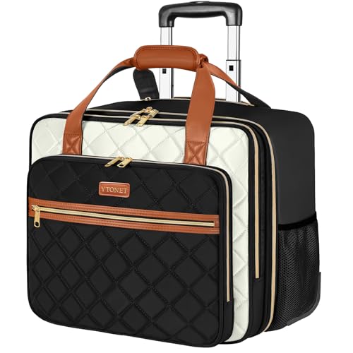 Ytonet Rolling Laptop Bag, Rolling Briefcase for Women, 17.3 Inch Laptop Bag with Wheels, Computer Bag with Wheels Laptop Case for Work Travel College Business Wife Mom Overnight Teacher