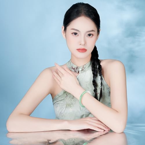 Natural Jadeite Bracelet for Women Bangle, Semi-Mountain Semi-Water Gradient Ice Design, Suitable for Women's Festival Gifts3