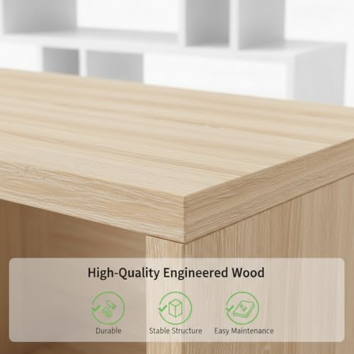 Image of FURLAY Zentro Classic Oak Coffee Table for Living Room, Modern Engineered Wood Center Table with Multi-Level Open Storage Shelves, 90 x 40 x 40 cm (FWCT2-Classic Oak)