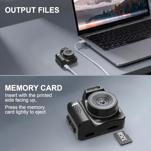 Image of Mini Keychain Camera, 4K FHD Retro Digital Camera, Retro Snap Mini Digital Camera with Flash,Filters,Lanyard, Portable Video Recorder for Photo Video Travel Recording