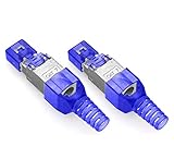 # El conector de red CAT 7 es adecuado para transmisión de red con hasta 10 Gigabit por segundo. El conector de red es adecuado para cables de red de 6,5 mm con un diámetro exterior de hasta 8,5 mm. Compatible con CAT 5 / CAT 6 A / CAT 6 / CAT 7 / cable CAT 7 A.
